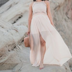 Blush maxi dress